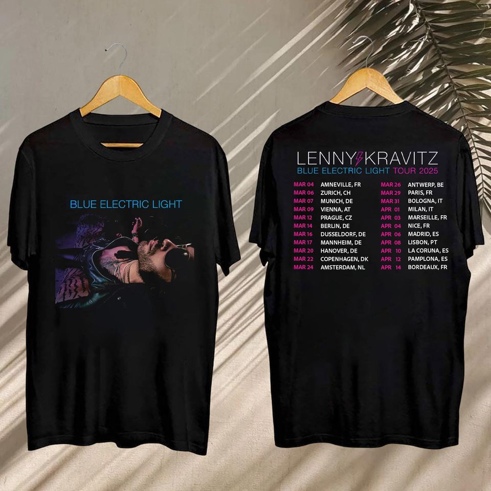 Lenny Kravitz Blue Electric Light Tour 2025 Tee, Lenny Kravitz Tshirt, Lenny Kravitz 2025 Concershirt, Lenny Kravitz Gift, Lenny Kravitz