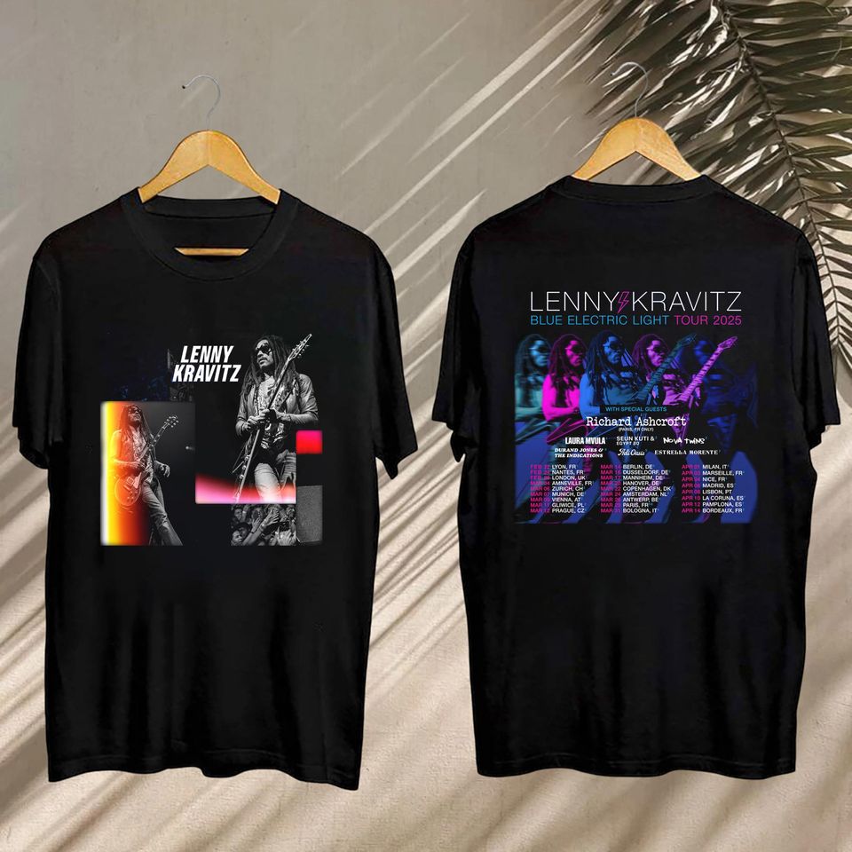 Lenny Kravitz Blue Electric Light Tour Shirt, Lenny Kravitz Concert, Lenny Kravitz Blue Electric Light Tour 2025 Tee, Lenny Kravitz Fan Gift