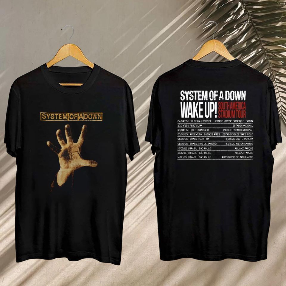 System Of Down Tour 2025 Tee, System Of Down Fan Shirt, System Of Down South America Stadium Tour Shirt, System Of Down Fan Gift