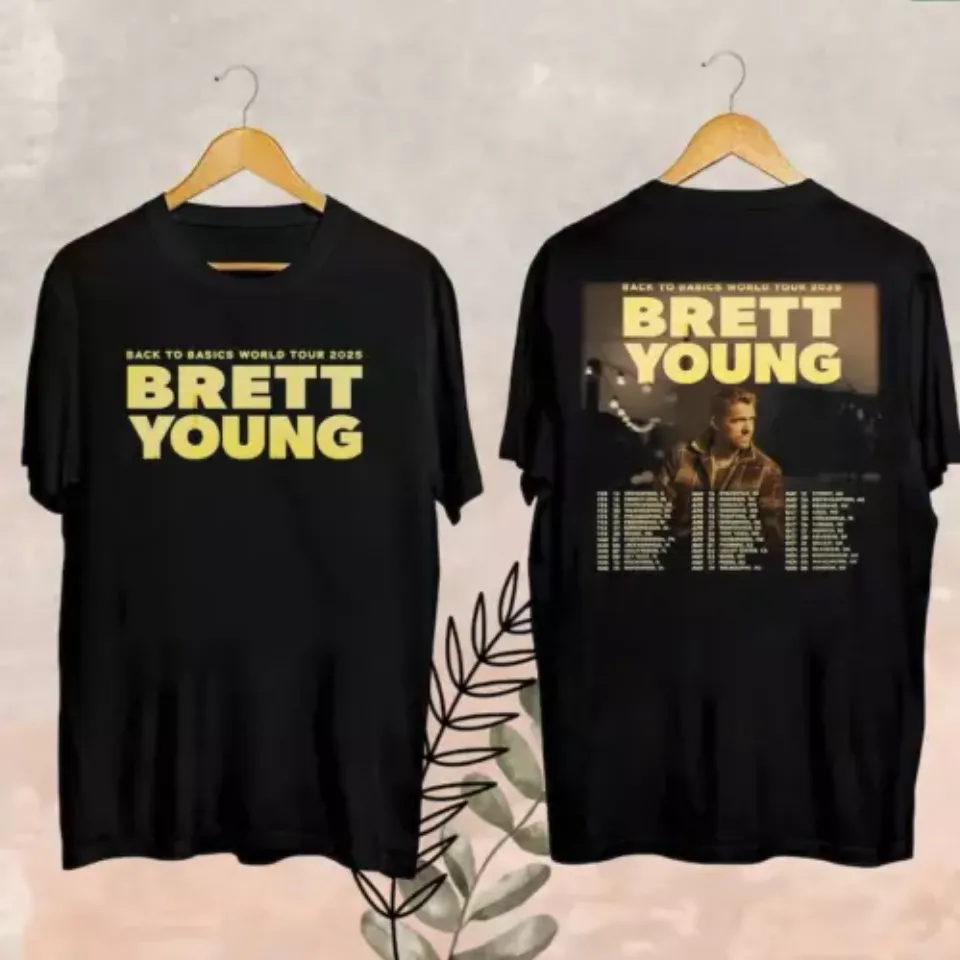 2025 Brett Young Back To Basics World Tour Shirt, Brett Young Fan Gifts