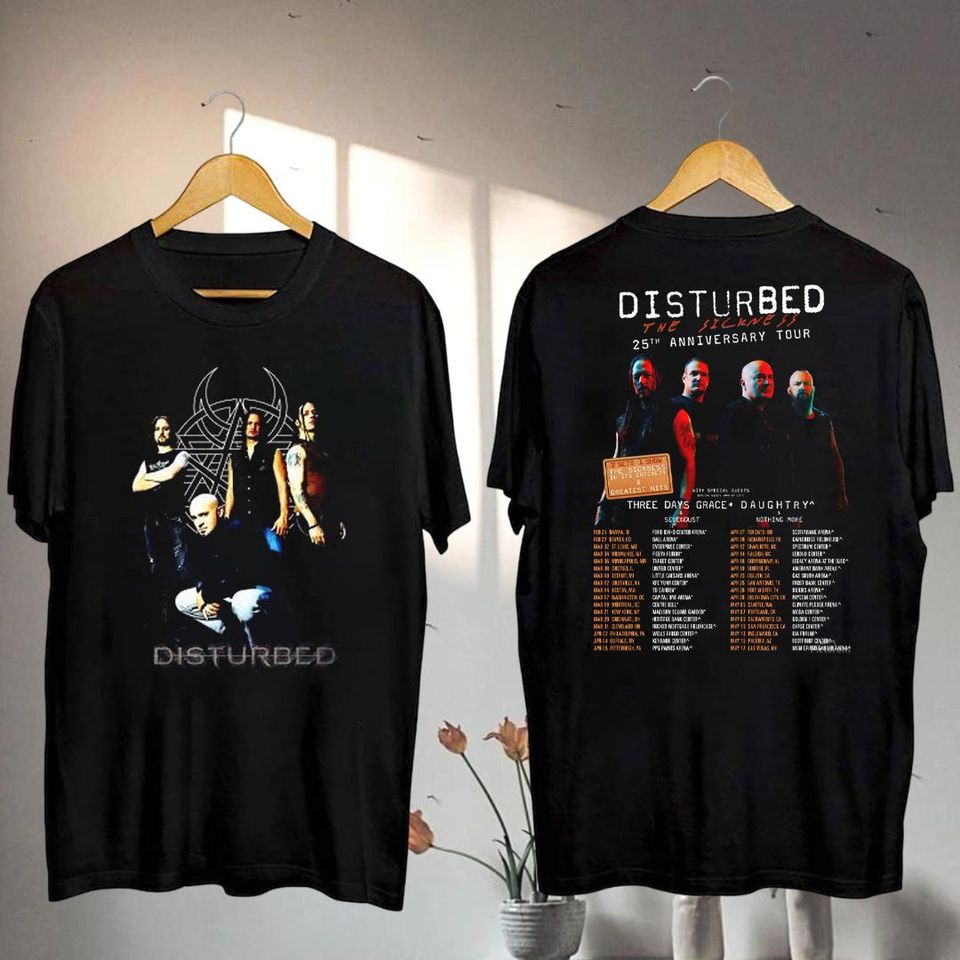 The Sickness Graphic Tee, 2025 Disturbed The Sickness 25Th Anniversary Tour Shirt, Disturbed Fan Gift, Disturbed Rock Band, Disturbed Merch