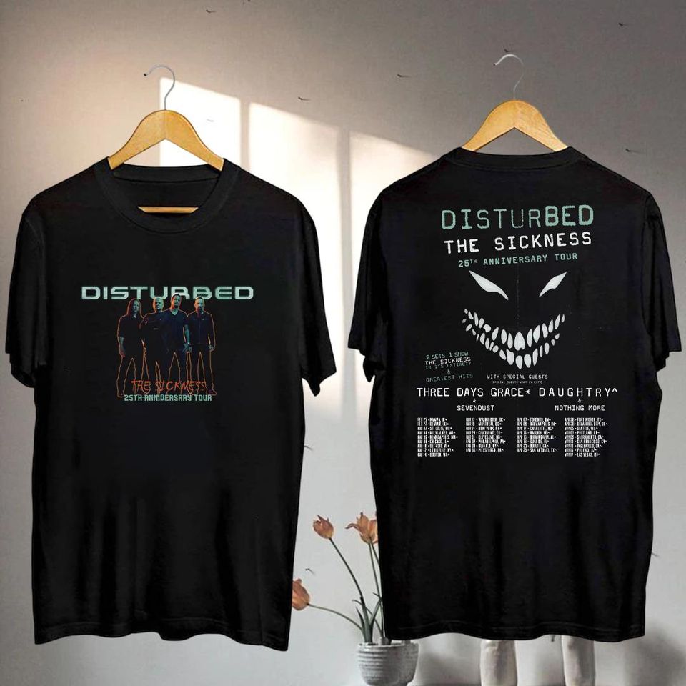 The Sickness 2025 Concert, Disturbed The Sickness 25Th Anniversary Tour 2025 Shirt, Disturbed Fan Gift, Disturbed Band Tee, Disturbed Merch