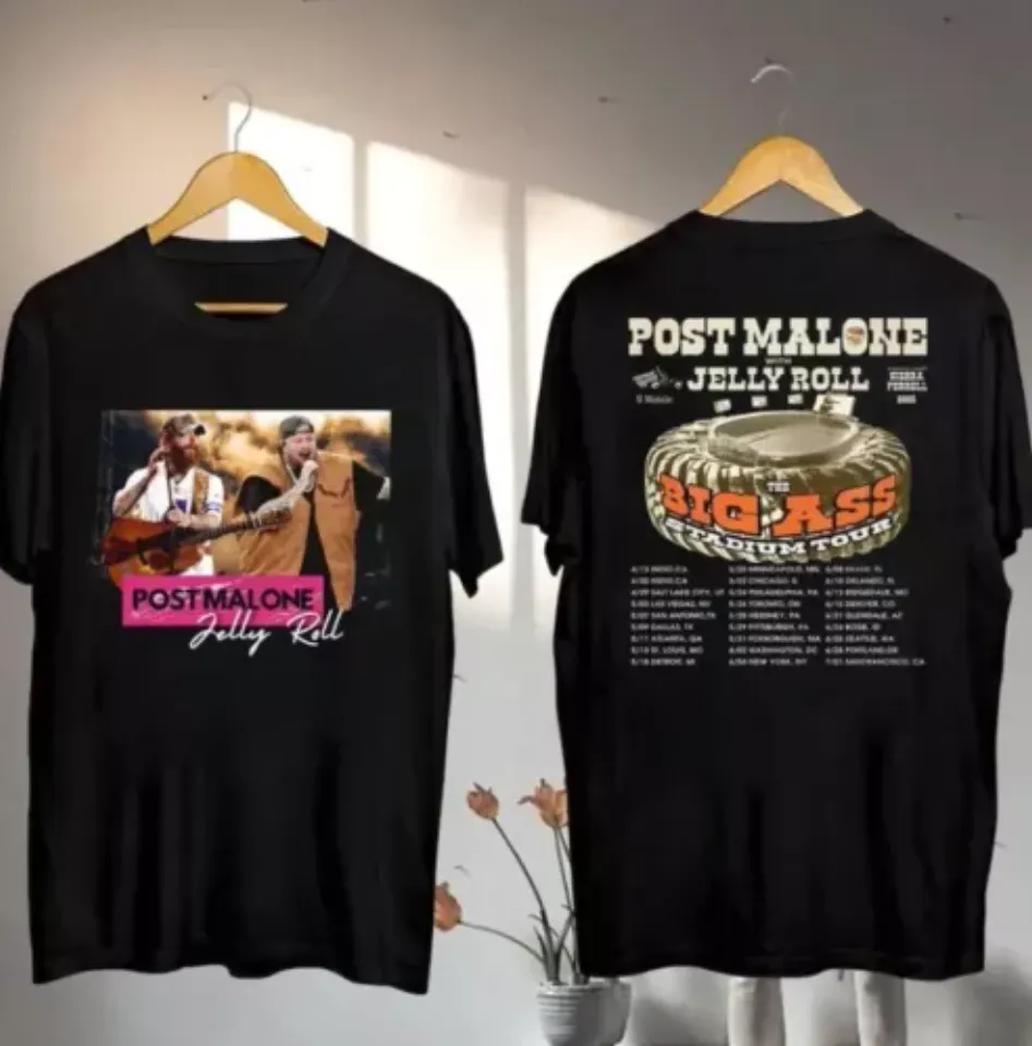 Post Malone Vs Jelly Roll Tour 2025 Shirt, Post Malone Big Ass Stadium Tour Shirt