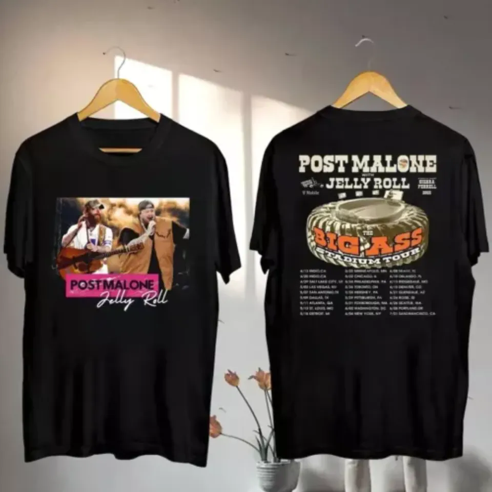 Post Malone Vs Jelly Roll Tour 2025 Music Shirt, Post Malone Big Ass Stadium Tour Music Shirt