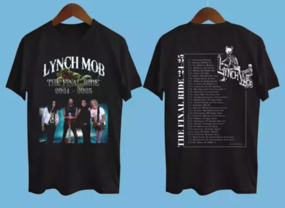 Lynch Mob The Final Ride 2024-2025 Tour Date Black Music Shirt