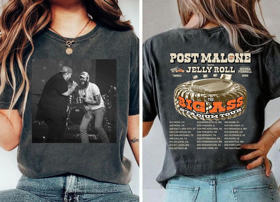 Post Malone Music Shirt, Post Malone Tour Music Shirt, Big Ass Stadium Tour Music Shirt, Posty 2025 Tour Music Shirt