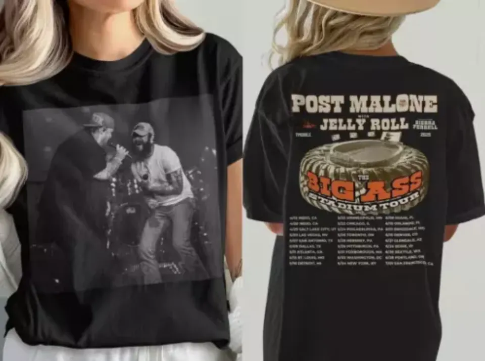 Post Malone Jelly Roll Big As Stadium Tour 2025 Shirt