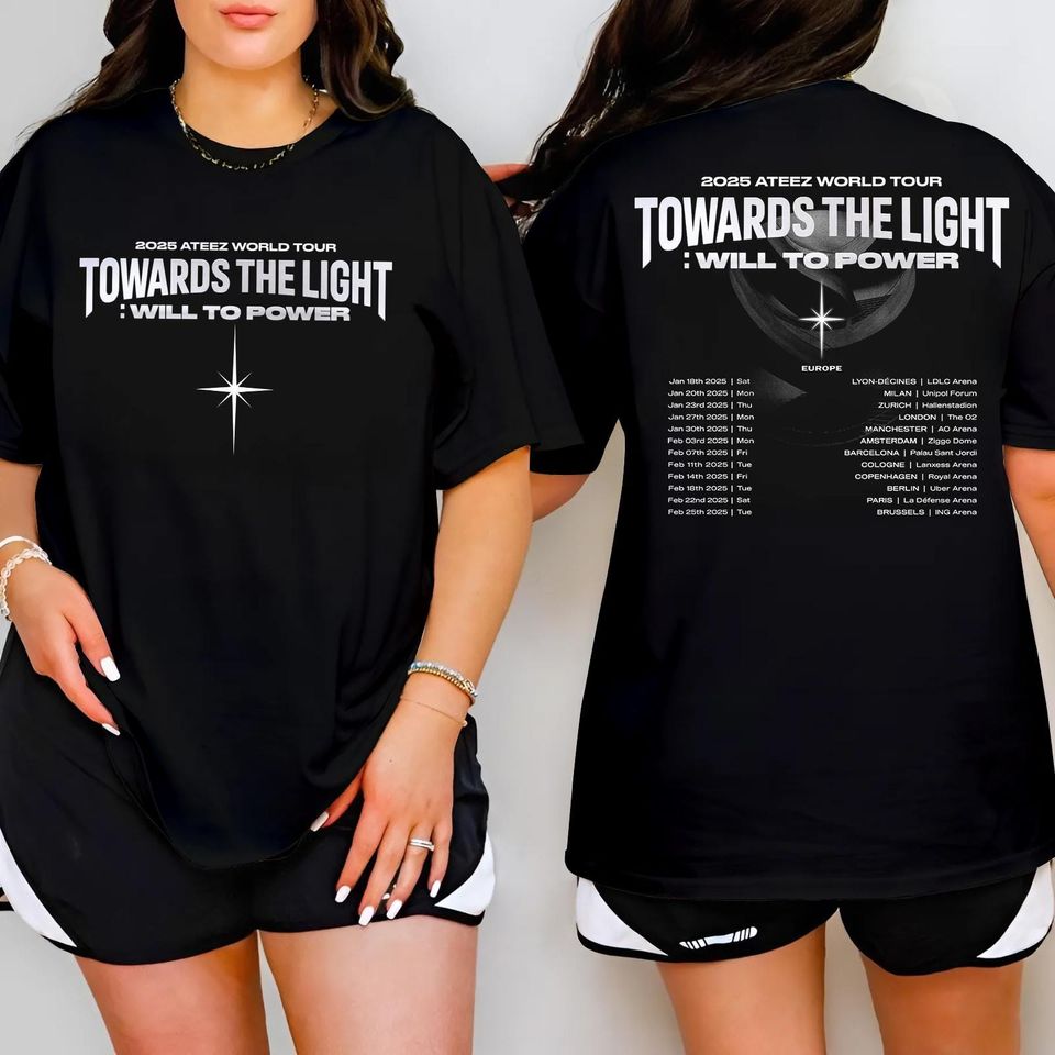 2025 Ateez World Tour Towards The Light: Will To Power Shirt, Ateez Tour Merch, Ateez Shirt, Ateez Gift, Ateez Kpop Shirt, Ateez Merch Shirt