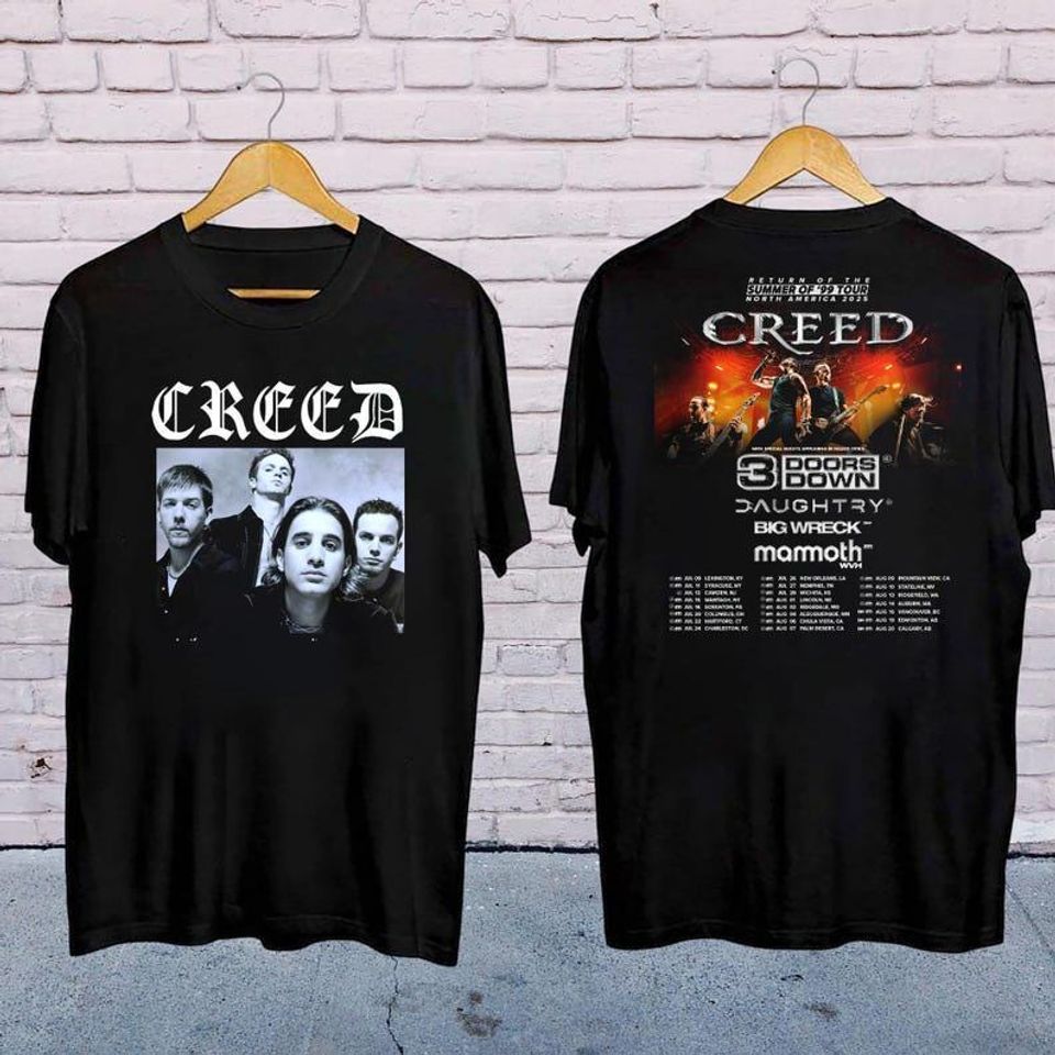 Rock Band Creed Graphic Shirt, Creed Band 2025 Tour Summer Of 99 Tour Shirt, Creed Band Fan Gift, Creed 2025 Concert Merch, Creed Shirt