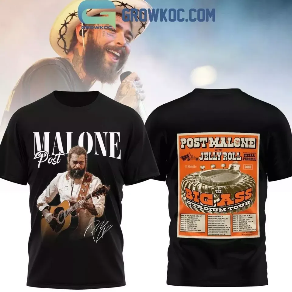 Post Malone Jelly Roll Big Ass Stadium Tour 2025 Shirt