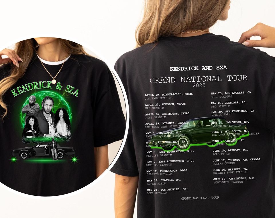 Vintage Kendrick & Sza Grand National Tour 2025 Double Sidesd Shirt