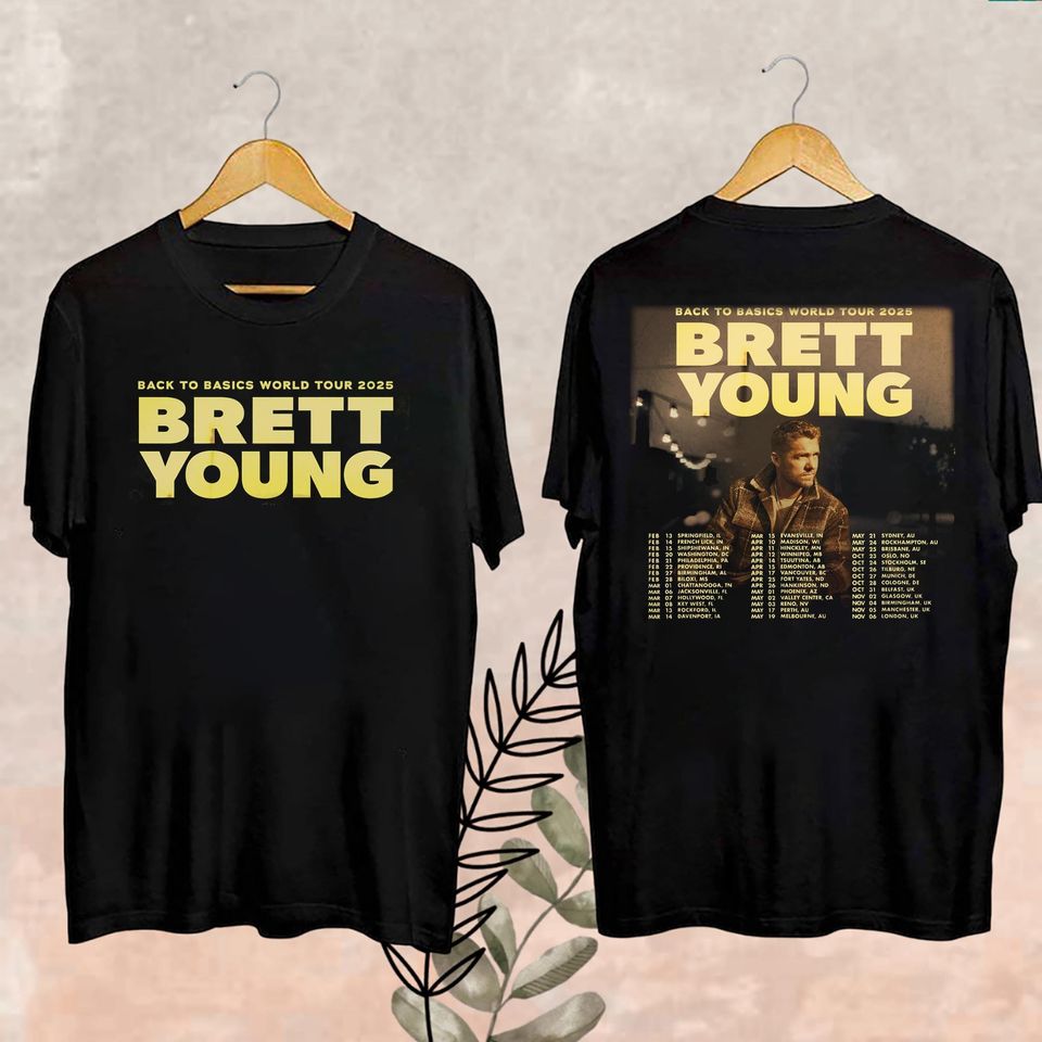 2025 Brett Young Back To Basics World Tour Shirt, Brett Young Fan Gifts, Brett Young Back To Basics World Tour Merch, Brett Young Fan Shirt