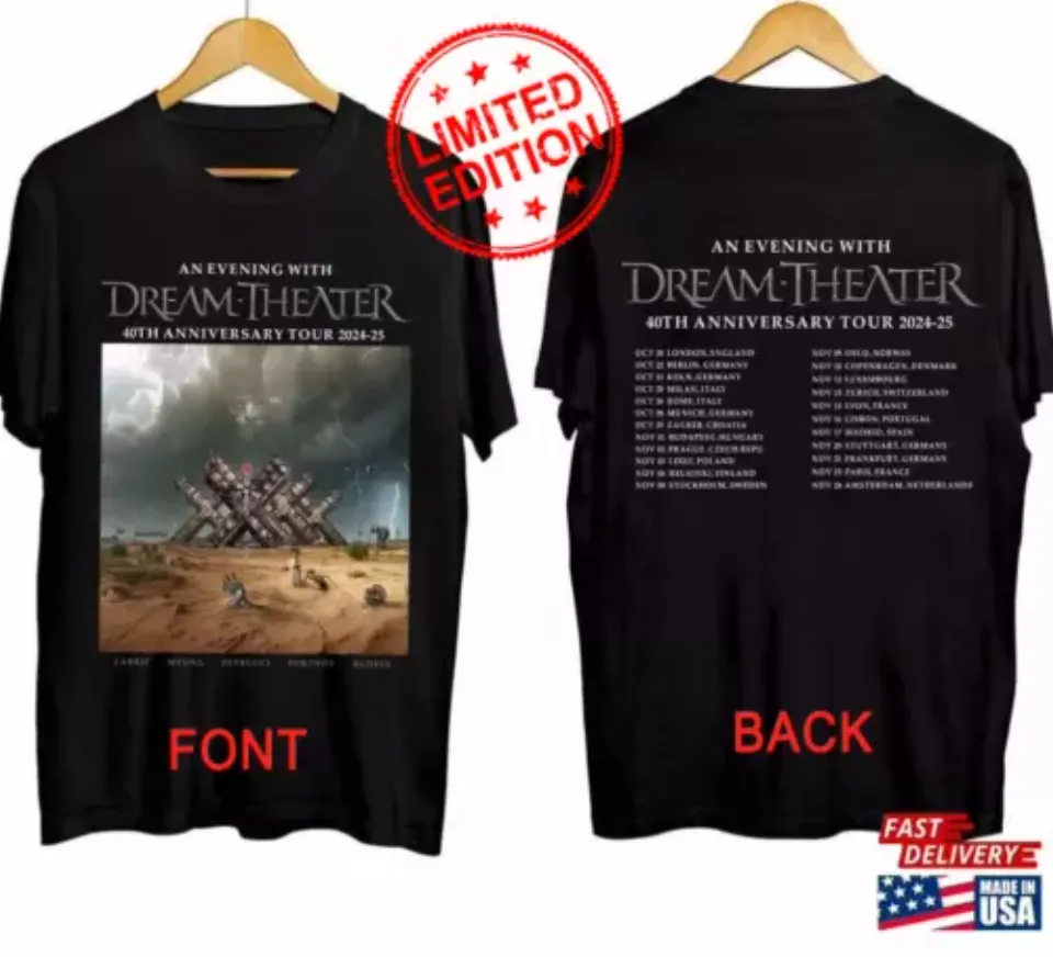 Dream Theater 40Th Anniversary Shirt Tour 2024 2025 Unisex For Fans