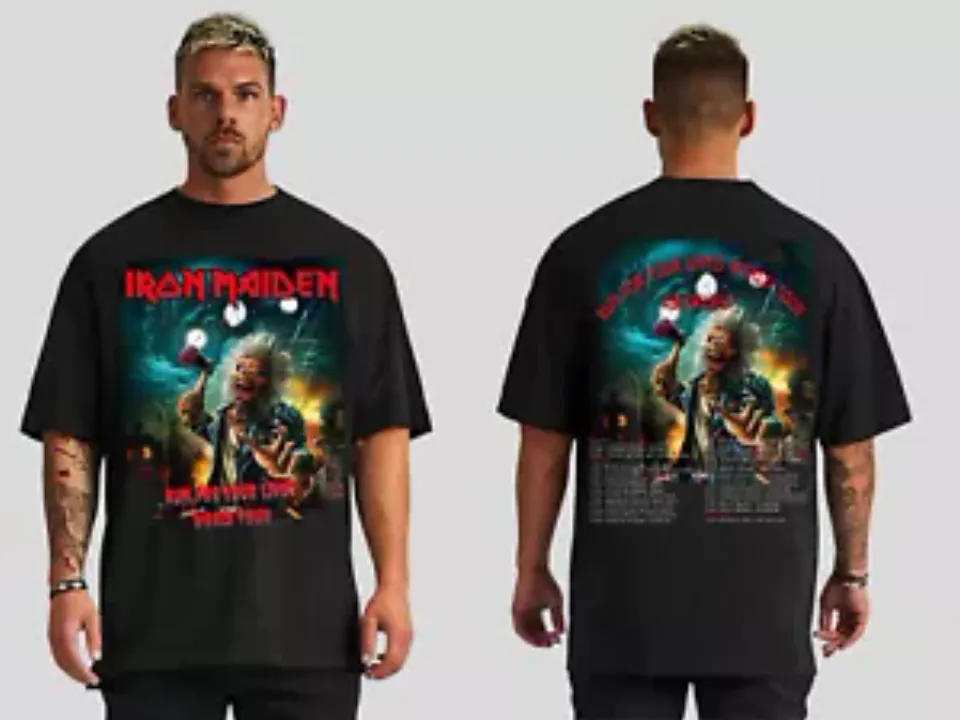 Iron Maiden Run For Your Lives World Tour 2025 Hard Rock Black Shirt