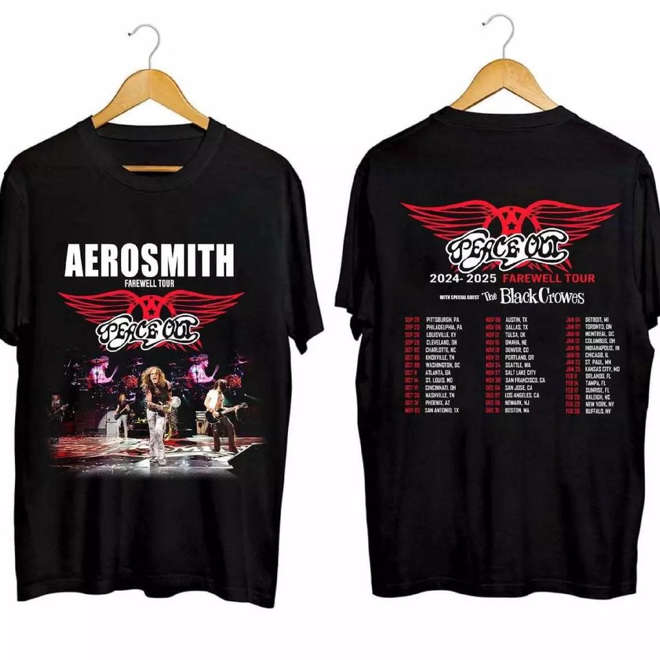Aerosmith 2024-2025 North American Farewell Tour Shirt, Aerosmith 2024 Peace Out Farewell Shirt, Aerosmith Band Tour Shirt