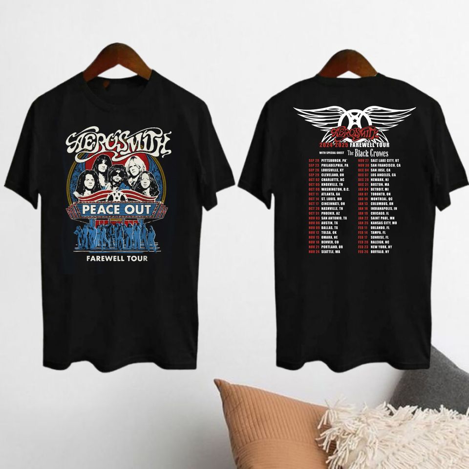 Aerosmith 90S Vintage Shirt, Aerosmith Peace Out Farewell Tour 2024-2025 Shirt