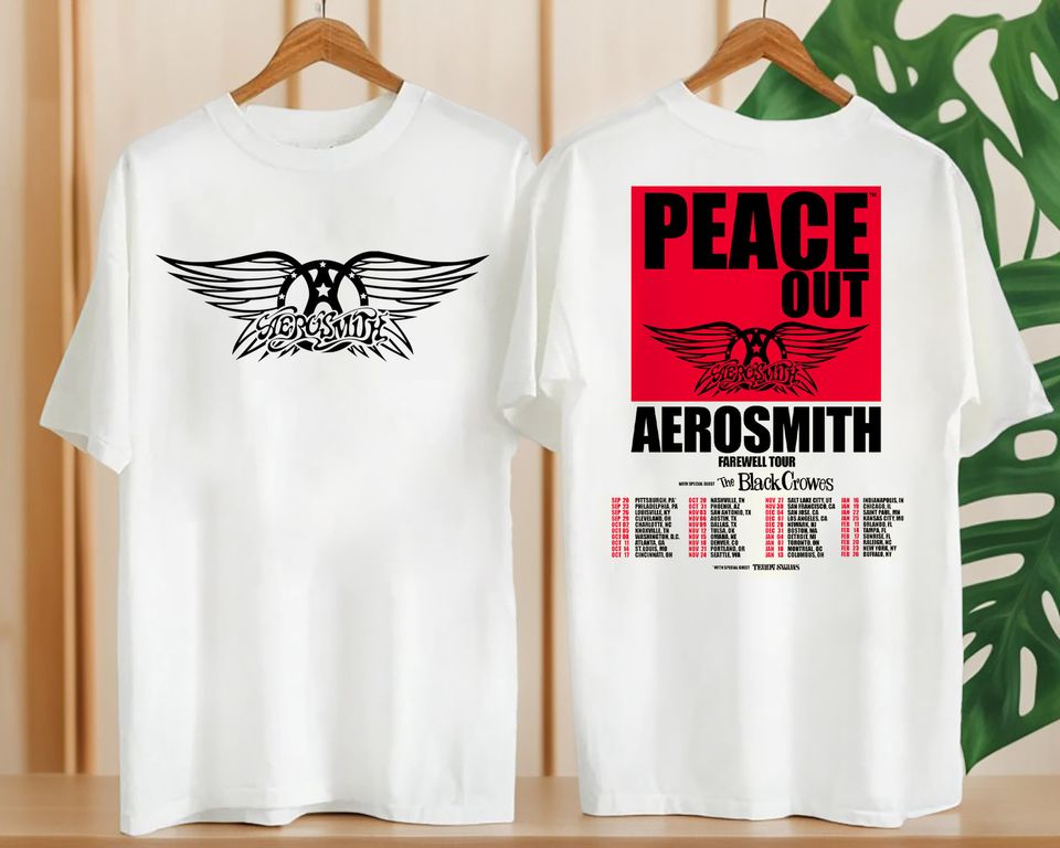 Aerosmith Logo Shirt, Aerosmith Peace Out Farewell Tour 2024-2025 Shirt, Aerosmith Fan Gifts, Aerosmith Rock Band Shirt, Aerosmith Merch