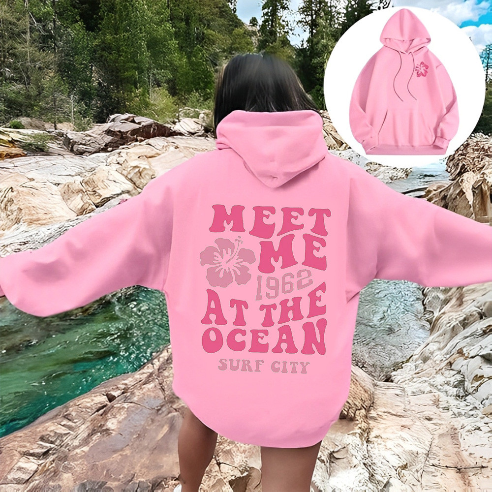 Ping Pong Puff Hoodie Pink Palm Puff Hoodie Clothing Meet Me At The Ocean Surf City