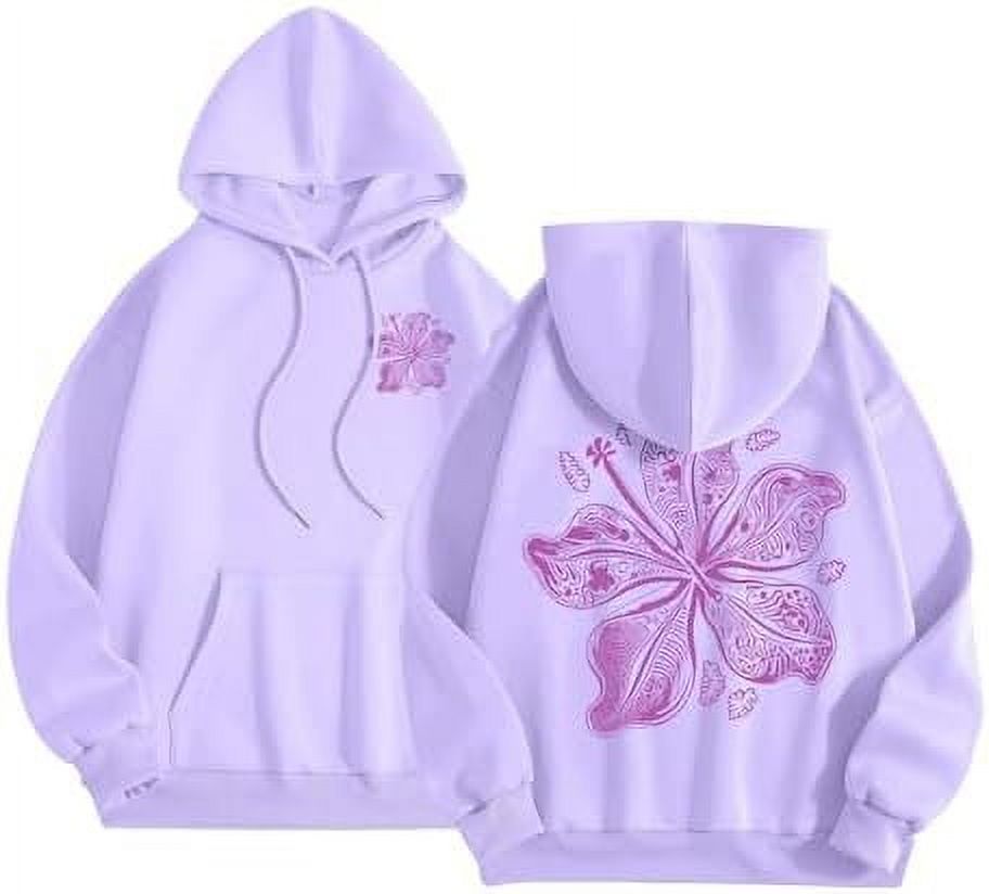 Pink Palm Puff Hoodie  Cozy Women'S Pullover With Palm Print 
