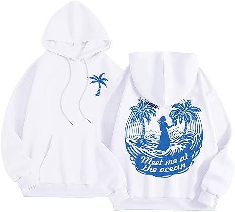 Palm Puff Pink Palm Puffhoodie For Women Shirtn Girls Oversized Preppy 