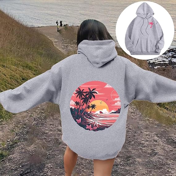 Palm Puff Pink Palm Puff Hoodie Gift Women Shirtn Girls Oversized Preppy 