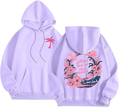 Pink Palm Puff Hoodie For Women Shirtn Girls 