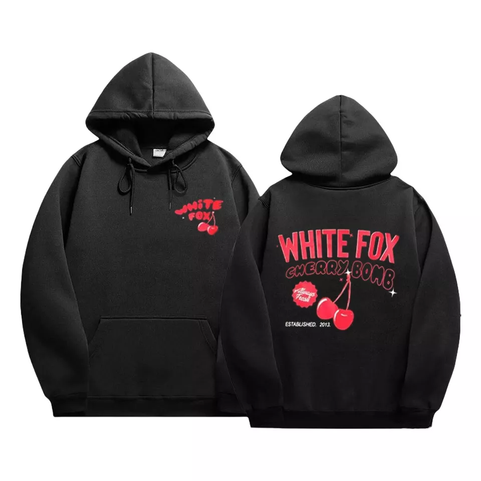 Cherry White Fox With Love Hoodie