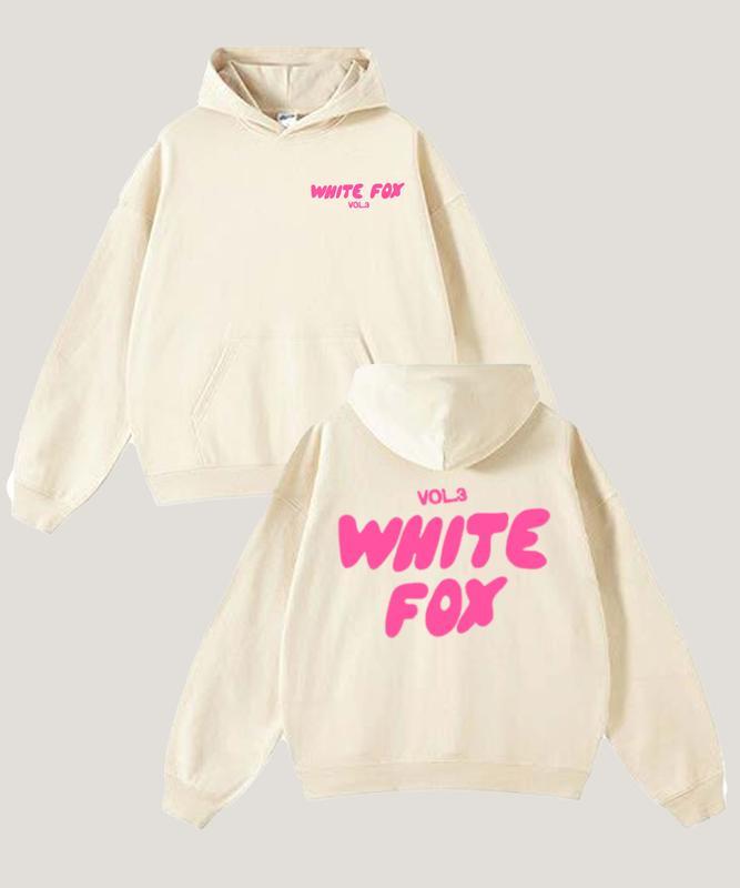 White Fox Merch  Hoodie Pink With Love In The Moment Oversized Hoodie