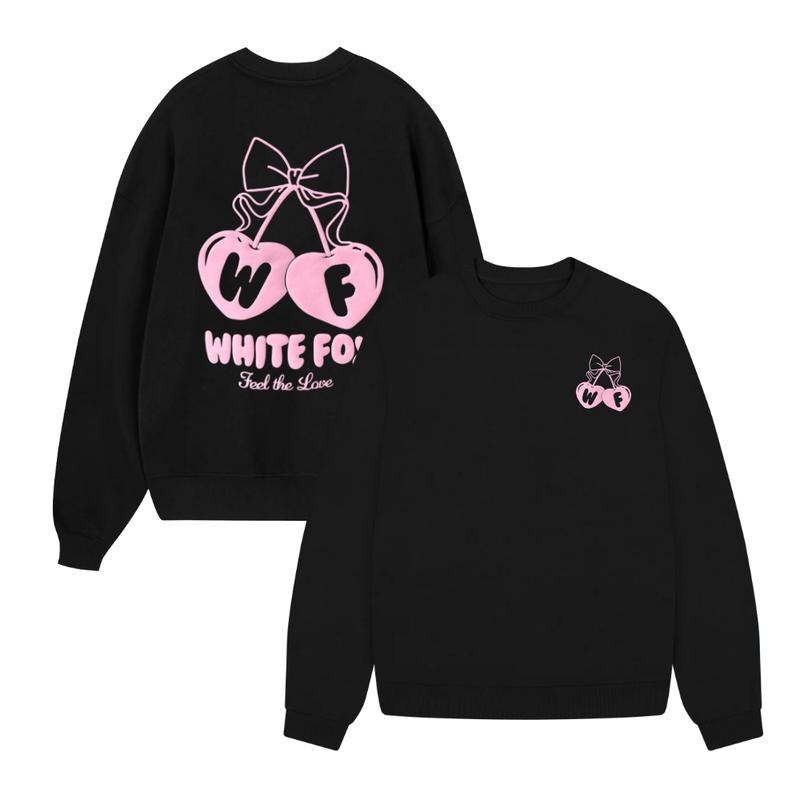 White Fox Merch  Hoodie With Love Cherry Pink Hoodie