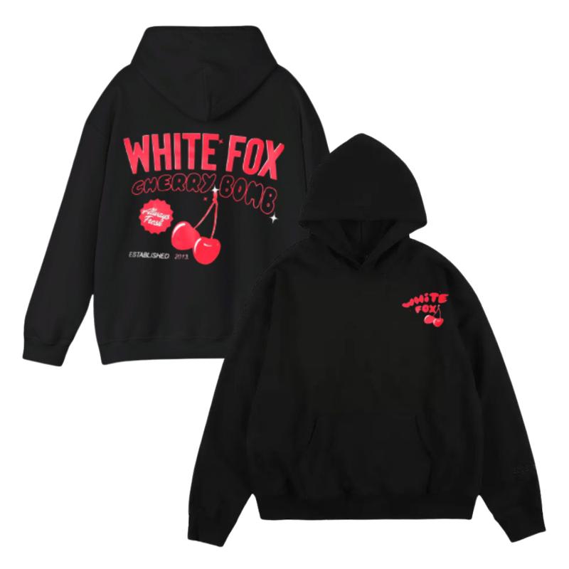 White Fox Chery Red Hoodie With Love In The Moment Oversized Hoodie