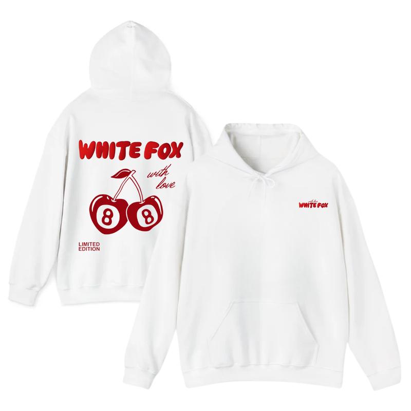 White Fox Red Cherry  Hoodie With Love In The Moment Oversized Hoodie