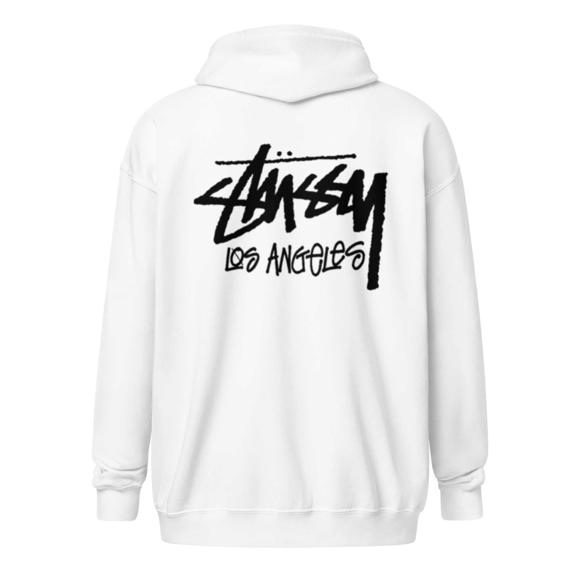 Stussy Los Angeles Zip Up Hoodie Unisex White