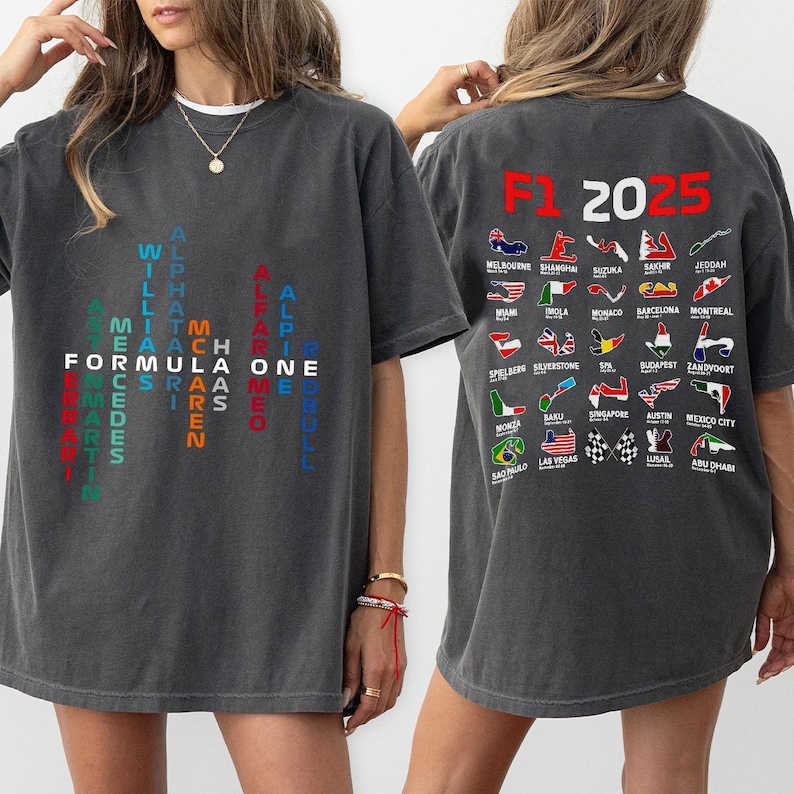 Formula 1 2025 Season Shirts,Formula 1 2025 Circuits Tshirt,Formula One 2025 Shirts