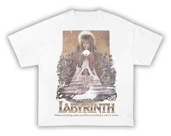 Labyrinth Tshirt T-Shirt T Shirt Vintage Aesthetic Movie Poster Shirt 1980S Shirt David Bowie