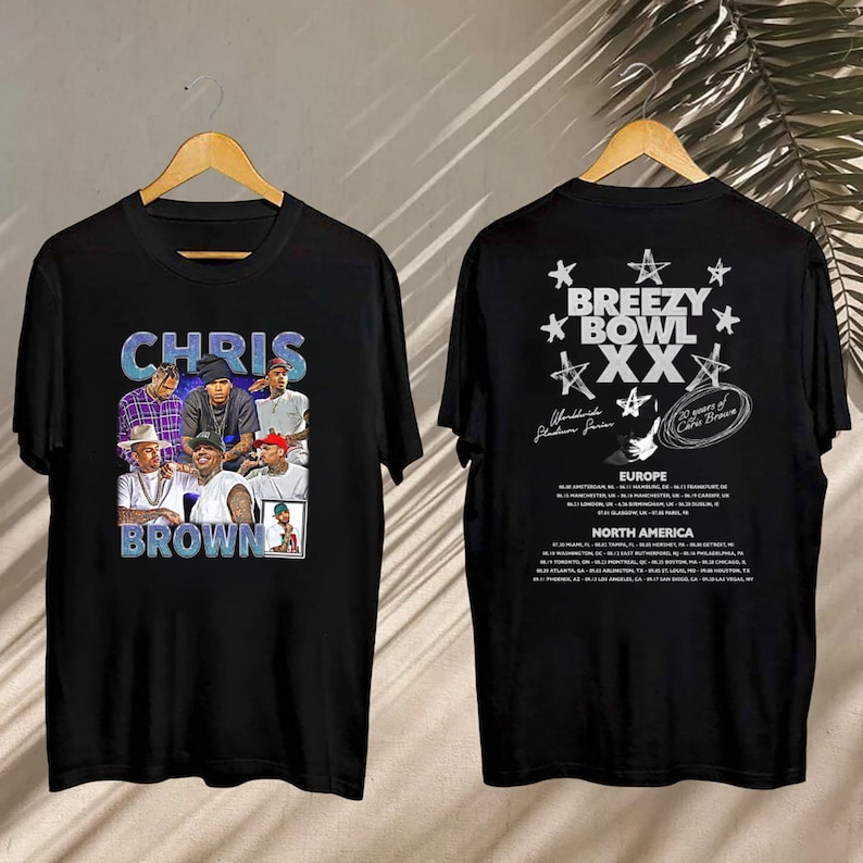 Vintage Chris Brown Shirt, Tour 2025 Chris Brown Breezy Bowl Xx Shirt