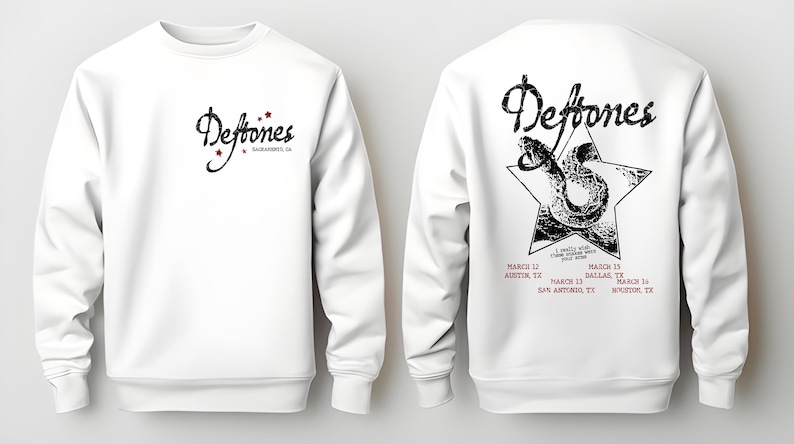 Deftones North American Tour 2025, Deftones North American Concert Tour Sweatshirt 