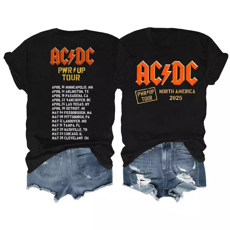 Acdc North American 2025 T-Shirt, Acdc Rock Music Band Shirt