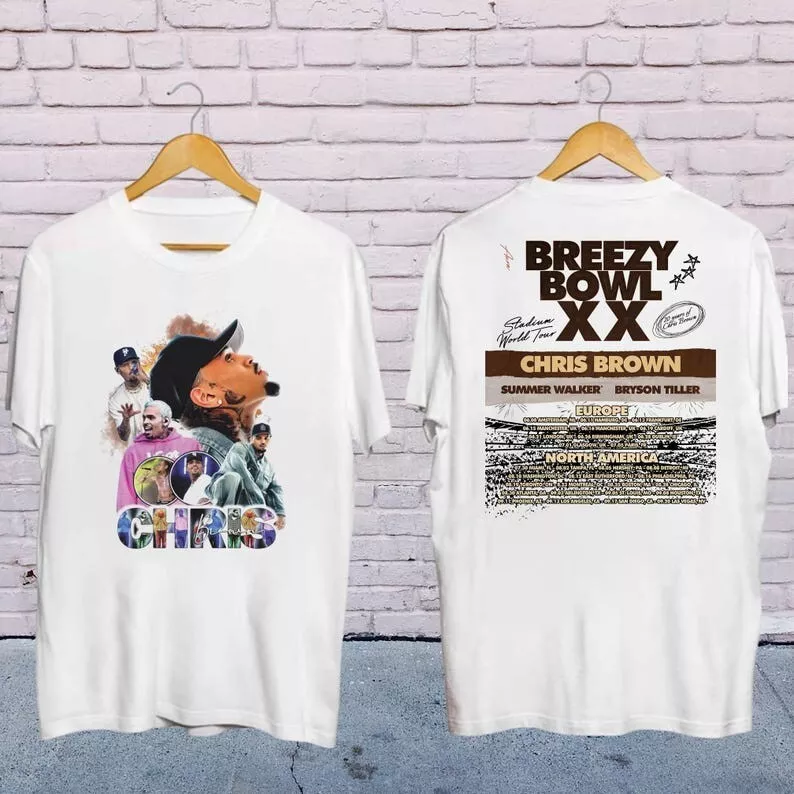 Chris Brown Breezy Bowl Xx 2025 Tour T-Shirt, Chris Brown Album Shirt, Fan Gift