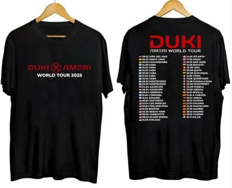 Best Price New Duki World Tour 2025 Shirt Hot Great Music Shirt For Fan Gift