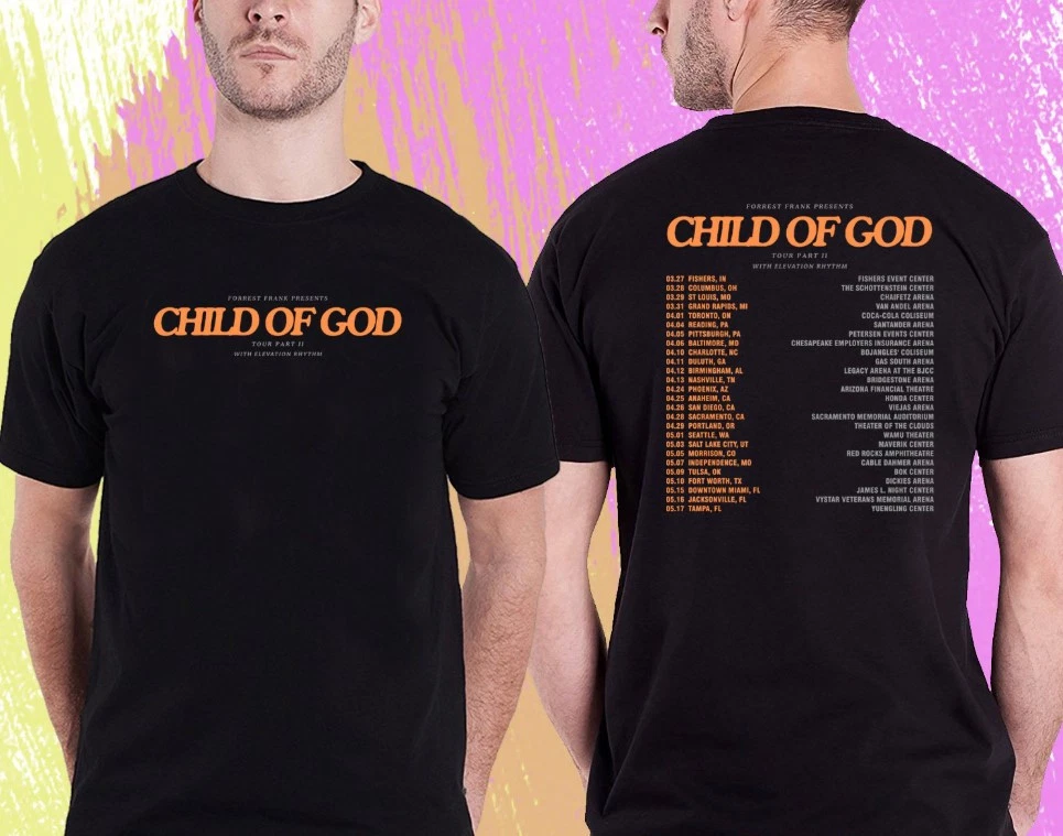Forrest Frank. Forrest Frank Child Of God Pt 2 Tour 2025.Black Tshirt Unisex