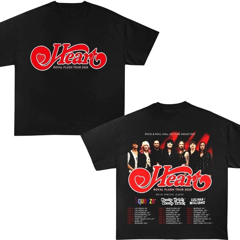 2025 Heart Band Royal Flush Tour T-Shirt, Rock Band Heart 2025 Tour Shirt,