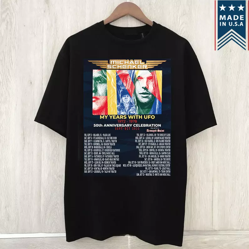 Michael Schenker My Years With Ufo Usa Tour 2025 T Shirt Full Size S-5Xl