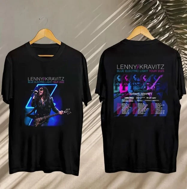 Lenny Kravitz, Lenny Kravitz 2025 Concert Shirt, Lenny Kravitz Blue Electric