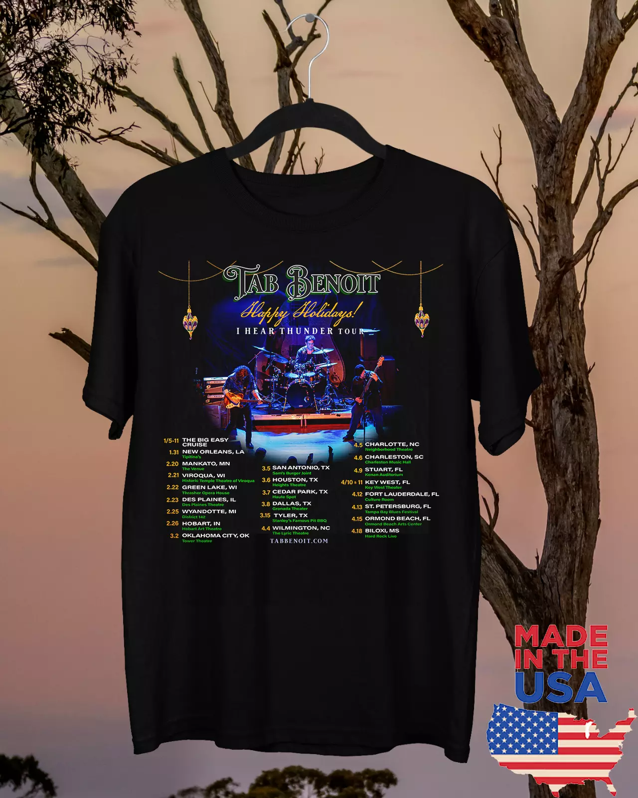 Tab Benoit Tour Date Live In 2025 T Shirt Full Size S-5Xl