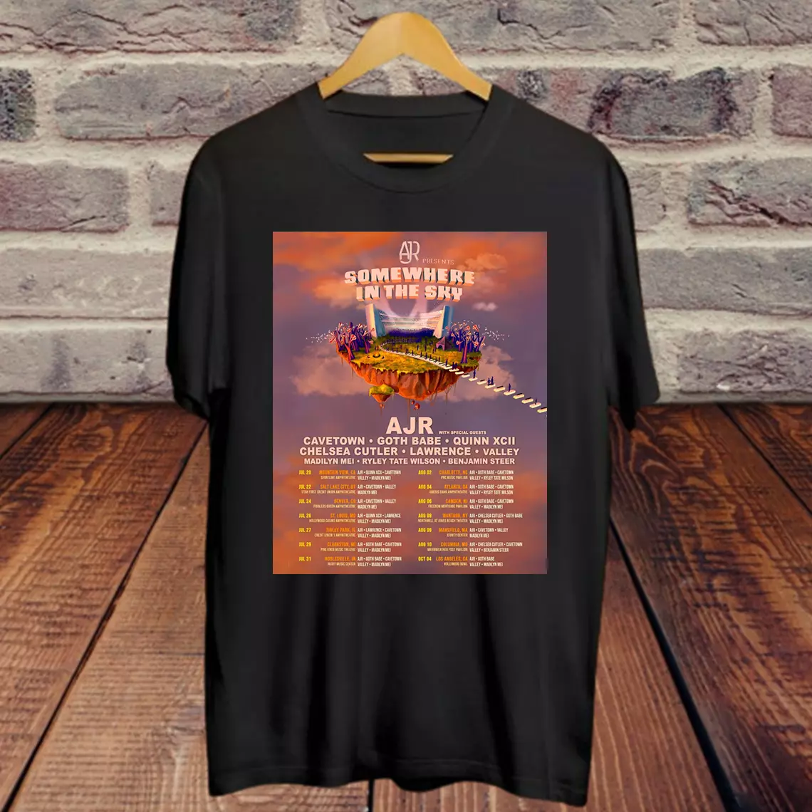 Somewhere In The Sky Tour Ajr Band 2025 T Shirt Full Size S- 5Xl