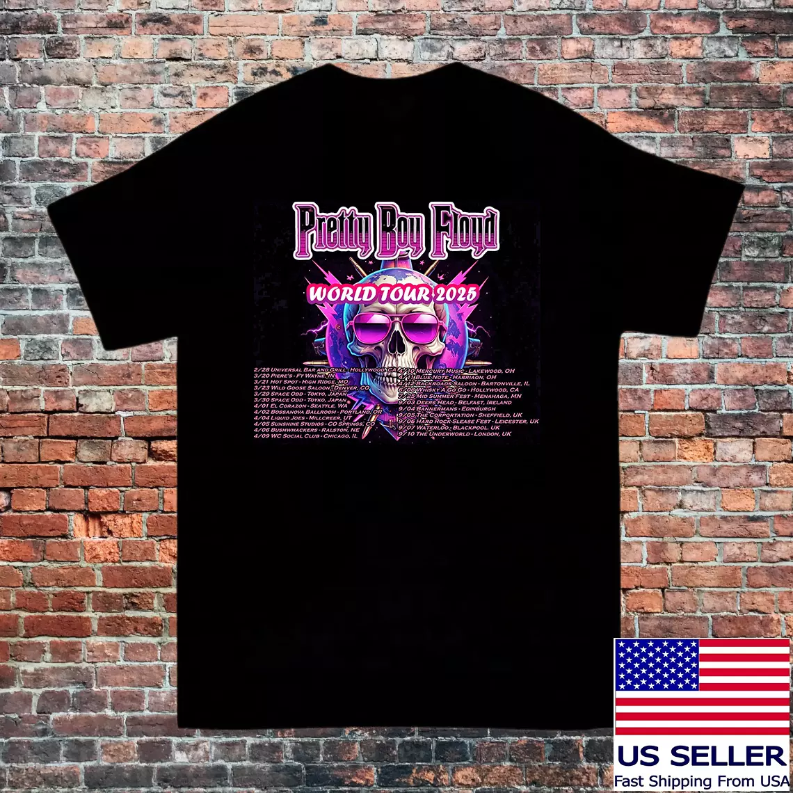 Pretty Boy Floyd Band World Tour 2025 T Shirt Full Size S-5Xl