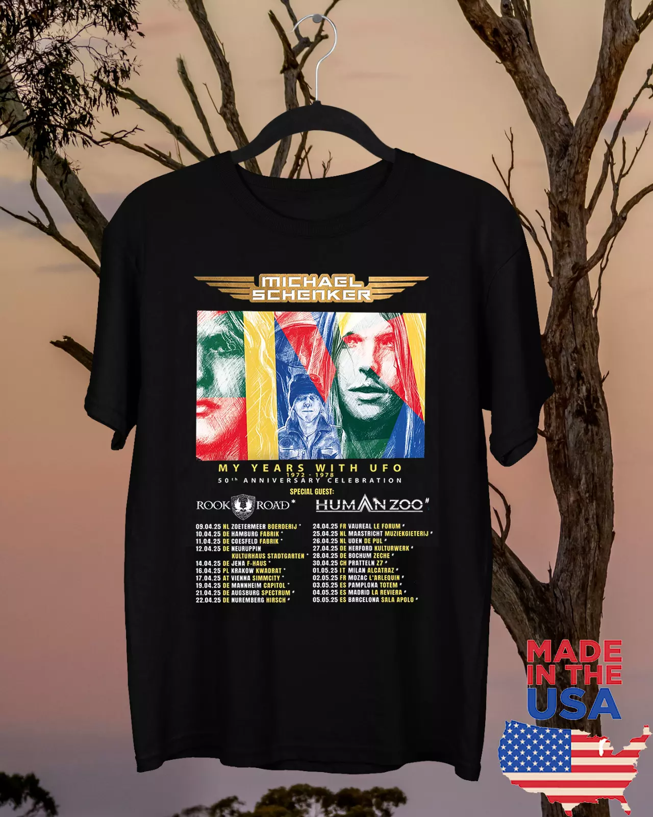 Michael Schenker My Years With Ufo Tour 2025 T Shirt Full Size S-5Xl