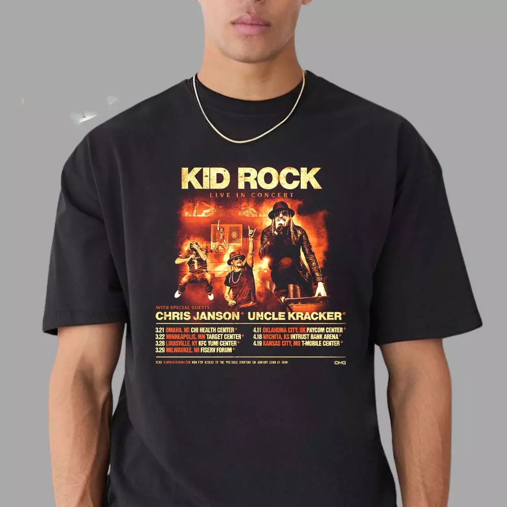Kid Rock Live In Concert 2025 T Shirt Full Size S-5Xl