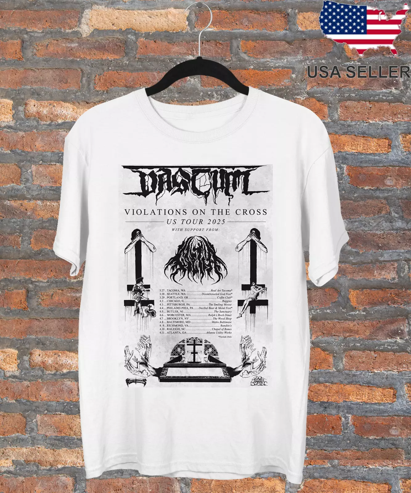 Vastum Band Violations On The Cross Us Tour 2025 T Shirt Full Size S-5Xl