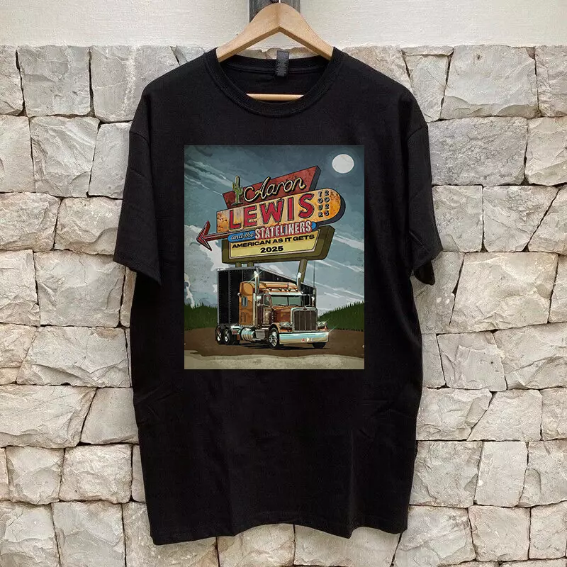Aaron Lewis American As It Gets Tour 2025 T Shirt Full Size S- 5Xl